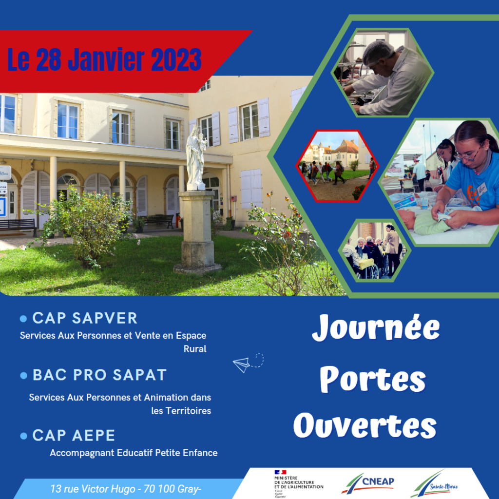 PORTES OUVERTES LE 28/01/2023 LPP Sainte Marie à Gray Lycée